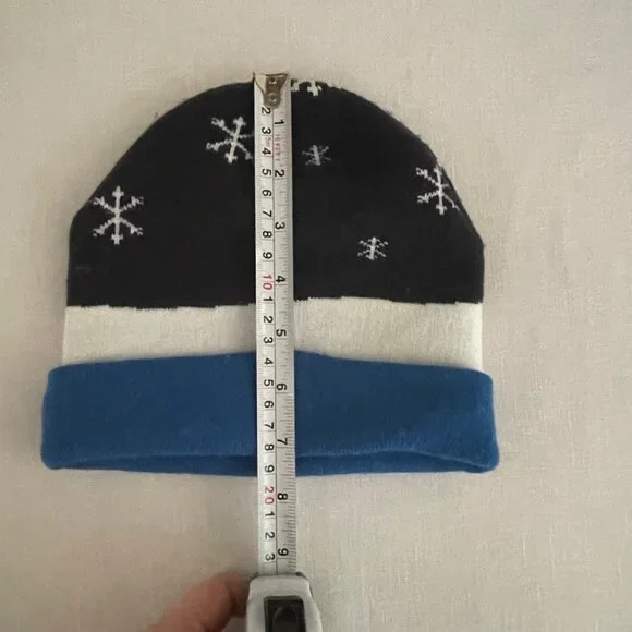 Let It Snow Snowman Knit Beanie Knit Hat One Size Fits Most Winter Hat - Picture 4 of 5